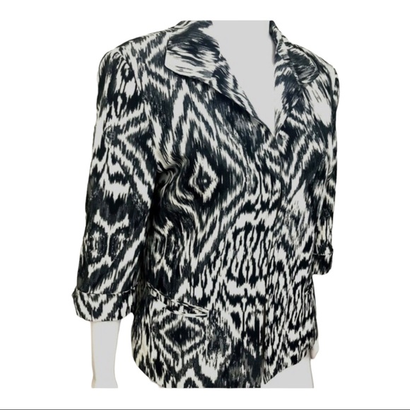 Lafayette 148 NY Jacket Mob Wives Geo Print Chic 12 Lined - Picture 2 of 12